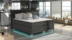 eoshop Posteľ Amadeo Boxspring 160x200 cm s farebným LED podsvietením - Berlín 02 (farba poťahu)