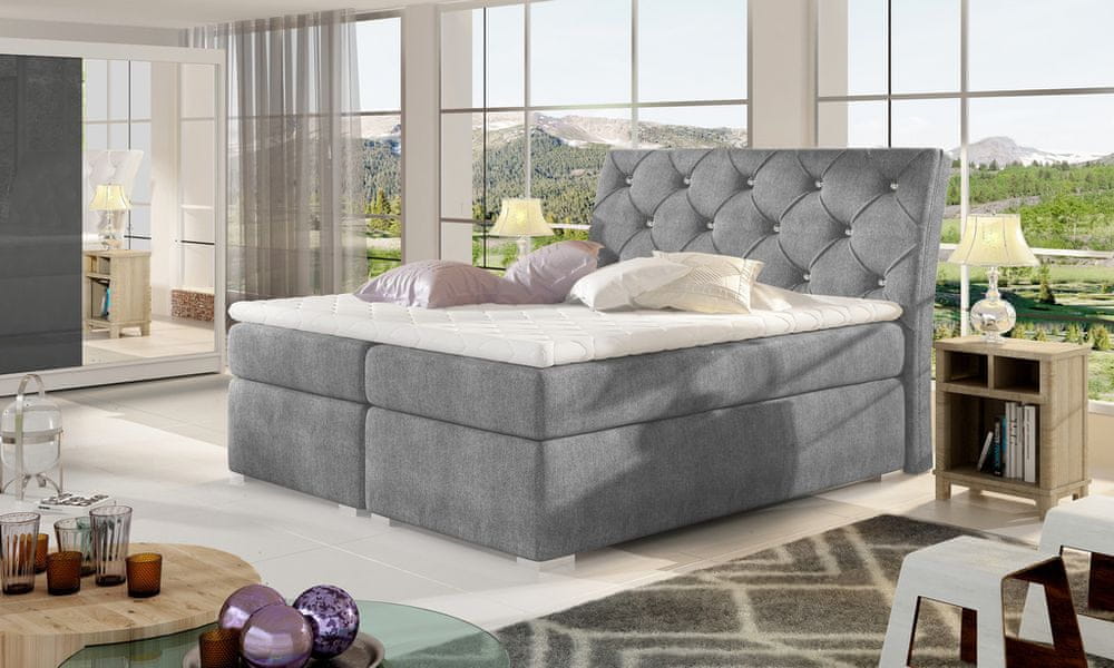 eoshop Posteľ Balvin Boxspring 160x200 cm - Omega 13 (farba poťahu)