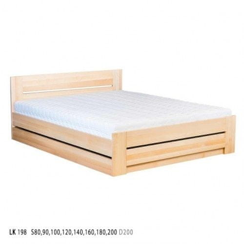eoshop Drevená posteľ 100x200 BOX buk LK198 (Voľba roštu: Kovový rošt, Farba dreva: Buk prírodné)