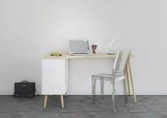 eoshop Rohový písací stôl Retro 450 biela/dub