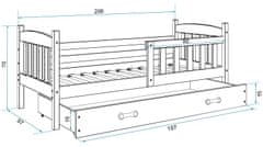 eoshop Posteľ Kuba 90x200 borovica