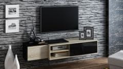 eoshop TV stolík Sigma 1C, dub sonoma / čierna / dub sonoma / čierna