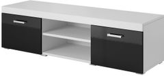 eoshop TV stolík Samba Reg 9 140 cm, biela / čierna lesk