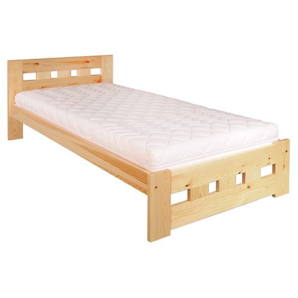 eoshop Drevená posteľ LK145, 80x200, borovica (Farba dreva: Prírodná (lakovaná))