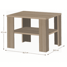 KONDELA Konferenčný stolík, malý, dub sonoma tmavý truflový, INTERSYS 21