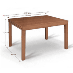 KONDELA Jedálenský stôl, rozkladacia, čerešňa, 120-240x90 cm, FARO