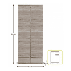 KONDELA Skriňa 2D2S, dub sonoma, PANAMA Typ 01