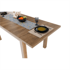 KONDELA Jedálenský stôl, rozkladacia, dub lefkas tmavý, 160-203x90 cm, MONTANA STW