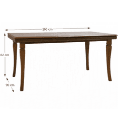 KONDELA Rozkladacia jedálenský stôl, samoa kráľ, 160-203x90x82 cm, KORA ST