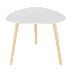 KONDELA Príručný stolík, biela/prírodná drevo, TAVAS