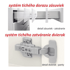 KONDELA Skrinka horný G 60, vysoký biely lesk/dub sonoma, LINE