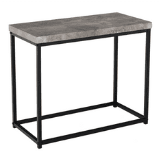 KONDELA Príručný stolík, čierna / betón, TENDER