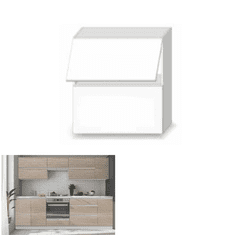 KONDELA Horná skrinka G 60 U, dub sonoma/biela, LINE
