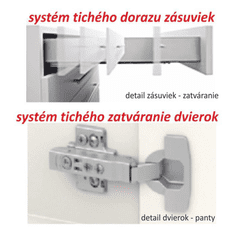 KONDELA Kuchynská zostava, dub sonoma/biela vysoký lesk HG, LINE