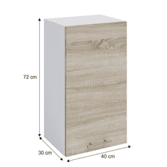 KONDELA Horná skrinka, dub sonoma / biela, FABIANA W - 40