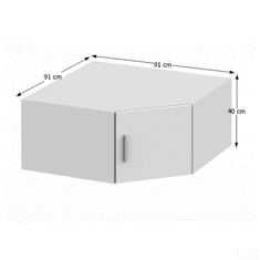 KONDELA Nadstavec na skriňu, biela, INVITA TYP 8