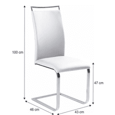 KONDELA Jedálenská stolička, biela, BARNA NEW