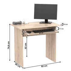 KONDELA PC stôl, dub sonoma, VERNER NEW
