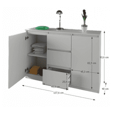 KONDELA Komoda, biela, LOGAN NEW 03