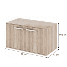 KONDELA Nízka skrinka, dub sonoma, DUNAJ TYP 7