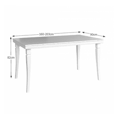 KONDELA Jedálenský stôl, rozkladacia, sosna andersom, 160-203x90 cm, KORA