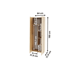 KONDELA Kombinovaná skriňa, DTD laminovaná, dub sonoma, NATALI TYP 6