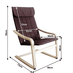 KONDELA Relaxačné kreslo, brezové drevo / hnedá látka, TORSTEN