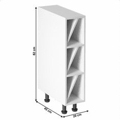 KONDELA Spodná skrinka s policami D20W, biela, PROVANCE