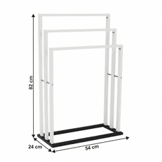 KONDELA Stojan na uteráky, biela / čierna, KOMO NEW