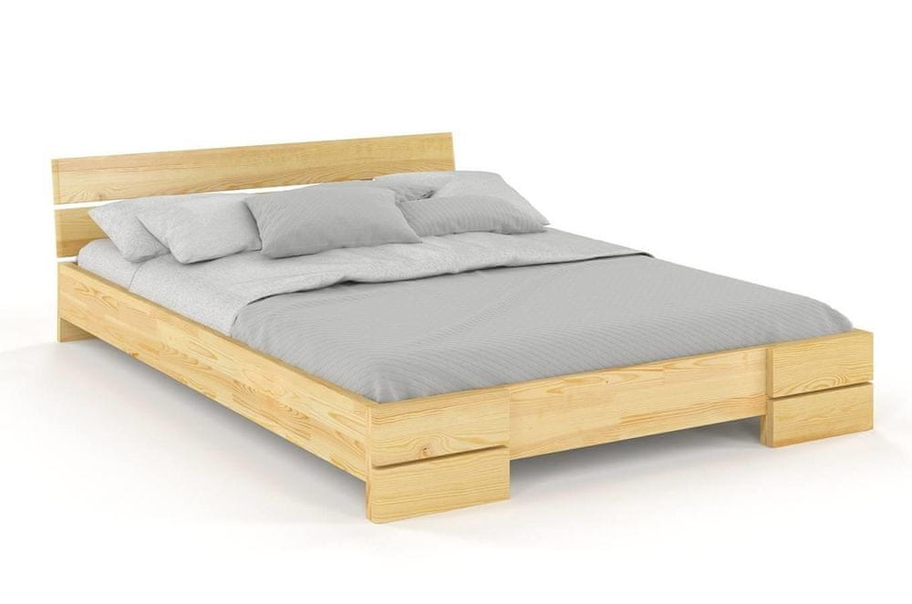 eoshop Drevená posteľ Sandemo, borovica (Rozmer: 180x200 cm, Farba: Prírodná)