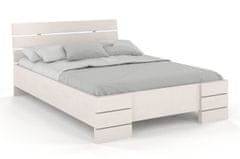 eoshop Drevená posteľ Sandemo High & LONG, dlhšia 20cm, buk (Rozmer: 160x220 cm, Farba: Biela)