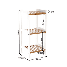 KONDELA Regál, prírodný bambus / biela, ERAVA TYP1