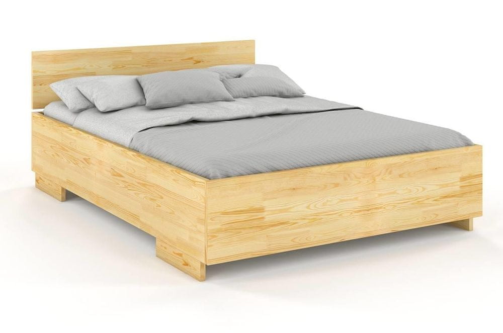eoshop Drevená posteľ Bergman High&Long, dlhšia 20cm, borovica (Rozmer: 140x220 cm, Farba: Prírodná)