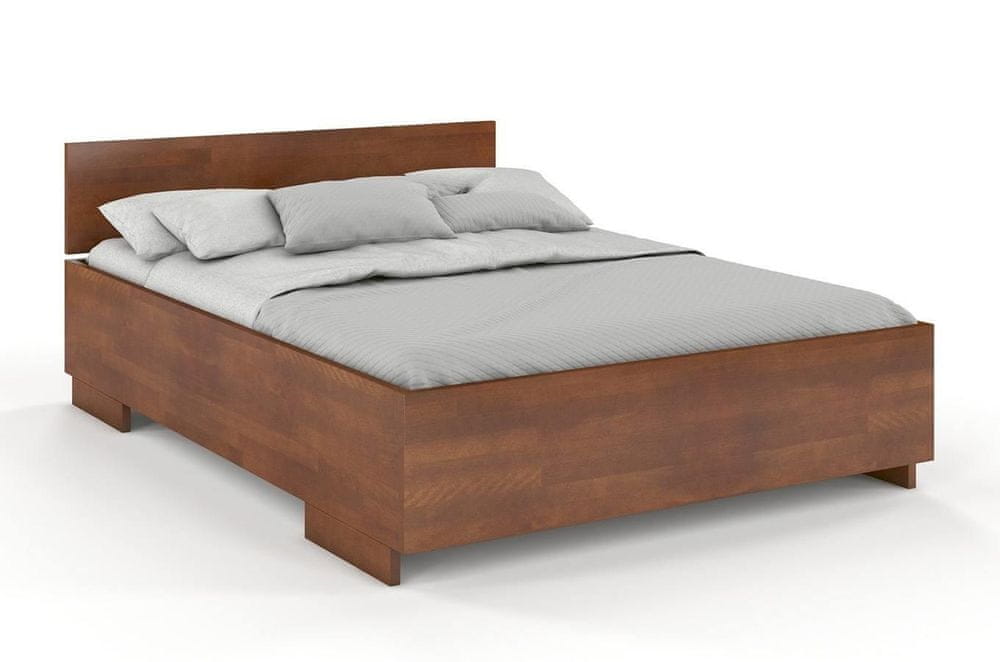 eoshop Drevená posteľ Bergman High BC Long, dlhšia 20cm, buk (Rozmer: 180x220 cm, Farba: Orech)