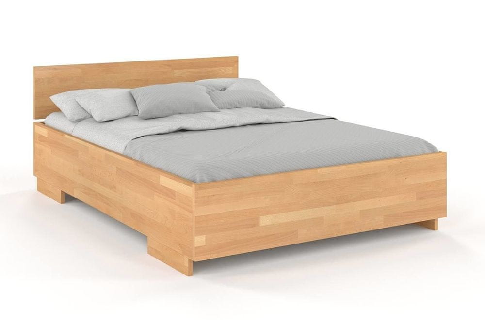 eoshop Drevená posteľ Bergman High, buk (Rozmer: 140x200 cm, Farba: Prírodná)