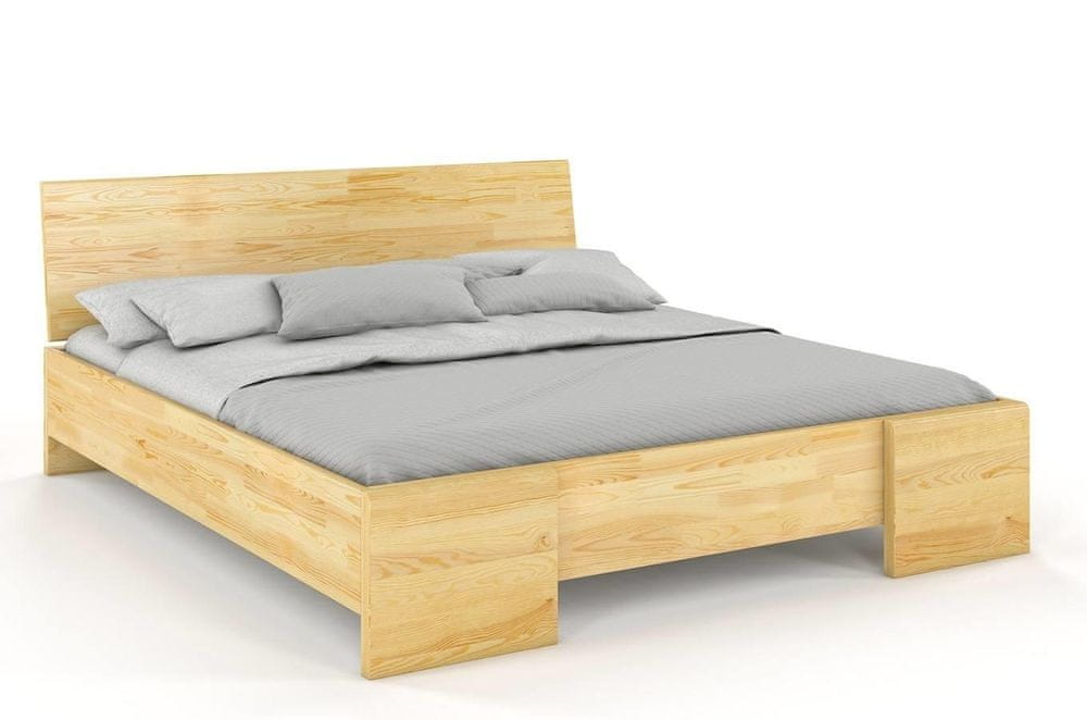 eoshop Drevená posteľ Hessler High BC, borovica (Rozmer: 120x200 cm, Farba: Prírodná)