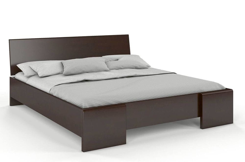 eoshop Drevená posteľ Hessler High, buk (Rozmer: 120x200 cm, Farba: Palisander)