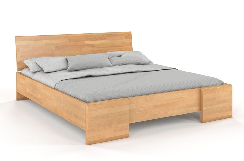 eoshop Drevená posteľ Hessler High, buk (Rozmer: 120x200 cm, Farba: Prírodná)