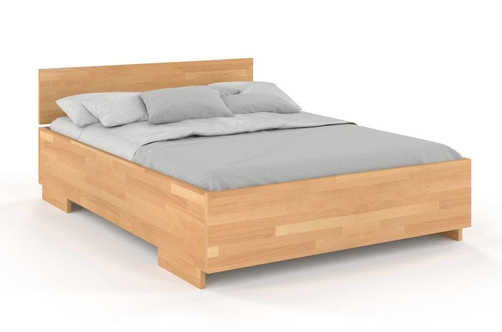 eoshop Drevená posteľ Bergman High BC Long, dlhšia 20cm, buk (Rozmer: 120x220 cm, Farba: Prírodná)