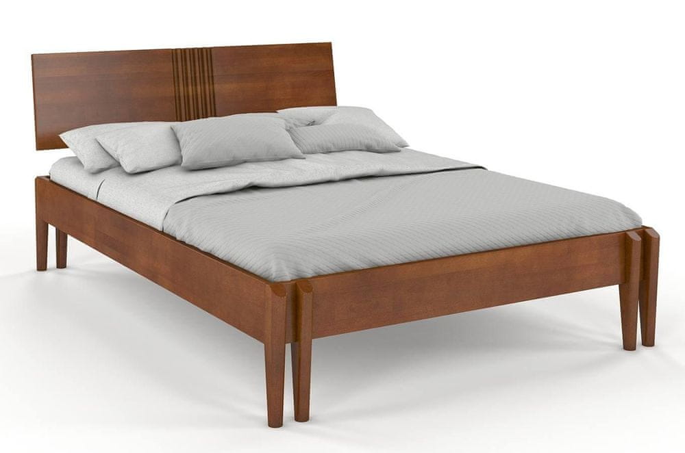 eoshop Drevená posteľ POZNAŇ, buk (Rozmer: 140x200 cm, Farba: Orech)