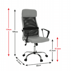 KONDELA Kancelárske kreslo, šedá / čierna, FABRY NEW