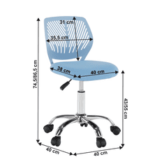 KONDELA Otočná stolička, modrá/chróm, SELVA