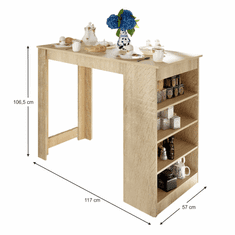 KONDELA Barový stôl, dub sonoma, 117x57 cm, Austen