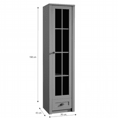 KONDELA Vitrína, sivá, PROVANCE W1S