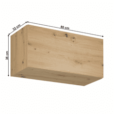 KONDELA Horná skrinka, dub artisan, LANGEN G80K