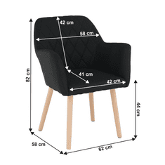KONDELA Kreslo, čierna/buk, EKIN
