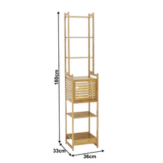 KONDELA Regál, prírodný bambus, SELENE TYP 4