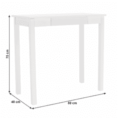 KONDELA Konzolový stolík, biela, AMYNTAS