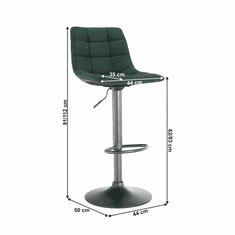 KONDELA Barová stolička, zelená / čierna, LAHELA