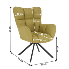 KONDELA Dizajnové otočné kreslo, pistáciová / čierna, KOMODO